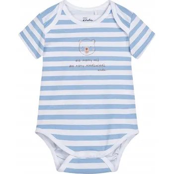 Kojenecký body Body s krátkým rukávem pro kojenecké, bavlna, dětské, proužkované, velikost 68, s medvídkem Endo