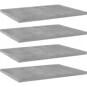 police Police na knihy šedé betonu 40 x 30 x 1,5 cm, 4 ks