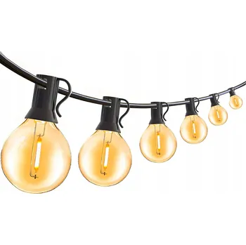 Venkovní osvětlení LED Světelný Řetěz Venkovní Napájení 15m 50FT 1525 bublin Zahradní Osvětlení IP44
