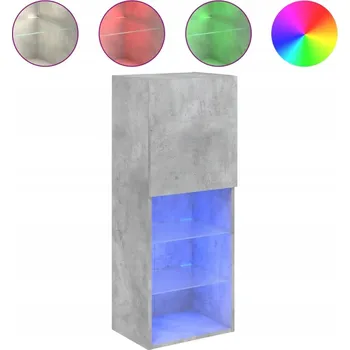 Televizní stolek TV stolek s RGB LED, šedý betonu, 40,5 x 30 x 102 cm