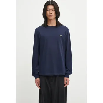 Bavlněné tričko s dlouhým rukávem Lacoste TH7307 námořnická modř 59X, vel. M
