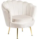 Designové křeslo Angel samet krémové/zlaté