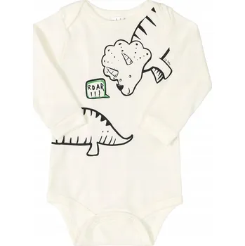 Kojenecké body dinosaurus a dlouhým rukávem, ecru, Up Baby, vel. 98