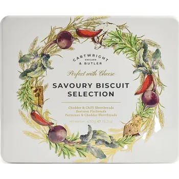Cartwright & Butler Savoury Biscuit Selection Dárková kolekce slaných sušenek a krekrů, 430 g