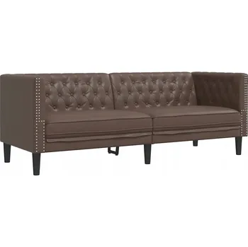 Pohovka Třímístná pohovka Chesterfield hnědá 194x74,5x70,5 cm
