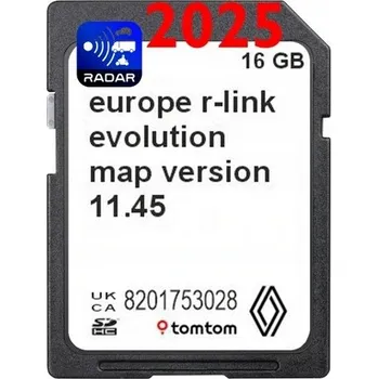 Zabezpečení domácnosti MAPA NA KARTĚ RENAULT R-LINK TOMTOM EVOLUTION LIVE 2025/2026 RADAR 11.45 EU