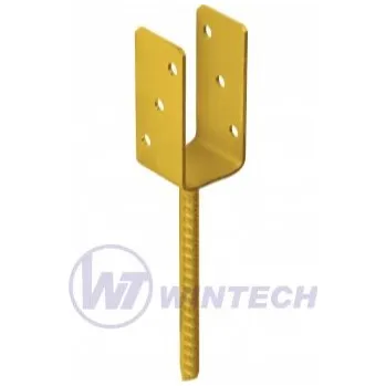 Tesařské kování PS 150U Patka sloupku ZNZ 151x120x60x4,0 žlutý zin, 1 ks TKRAA151120ZZ