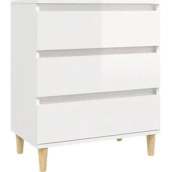 Komoda Bílá komoda se 3 zásuvkami 60x35x70 cm, materiál dřevotříska