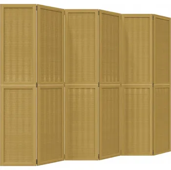 Paraván Paraván bambusový hnědý 6-dílný 210x180 cm masivní dřevo
