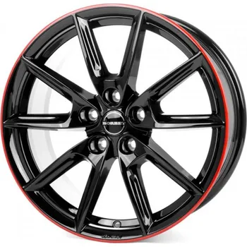 Alu kolo BORBET Alu kola BORBET LX18 8x18 5x112 ET44 Black Glossy Rim Red 57.1