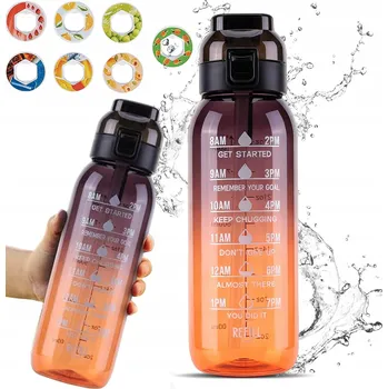 Láhev 1000ml láhev na ochucenou vodu s brčkem - 7 příchutí ovoce