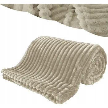 Přehoz na lůžko Deka 200x220 Mikrovlákno Reliéfní Hřejivá Přehoz na Postel Béžová