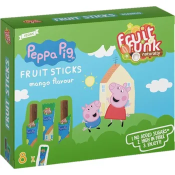 Sušená potravina Fruit Funk Ovocné tyčinky Prasátko Peppa váha 80g (8x10g)