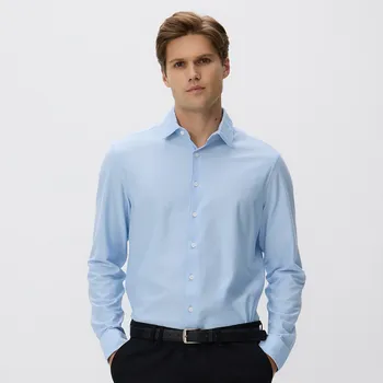 Pánská košile Reserved - Košile slim fit s vysokým podílem bavlny - bleděmodrá - 120GT-05X - 120GT-05X-S