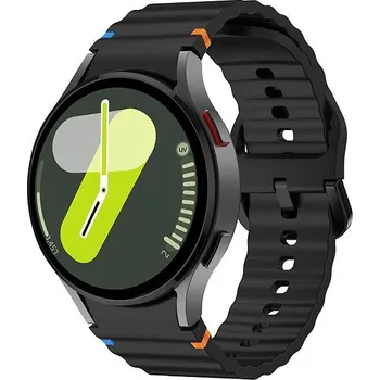 Drakero Silikonový WAVY pro Samsung Galaxy Watch 4, 5, 6, 7 černý