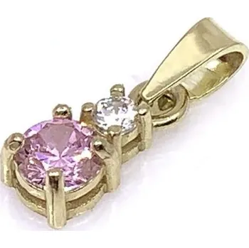 Přívěsek Diante Zlatý přívěsek s růžovým kamenem 31509188
