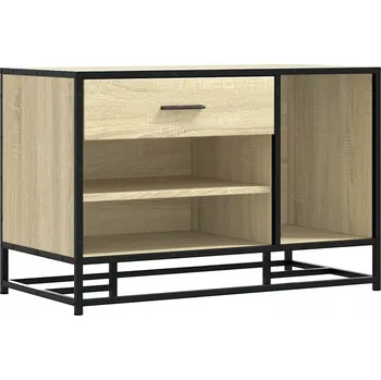 Botník Lavice na boty dub sonoma 80 x 40 x 53,5 cm, dřevotříska, kov