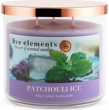 Svíčka Vonná svíčka Five Elements Patchouli Ice, 420 g, 3 knoty