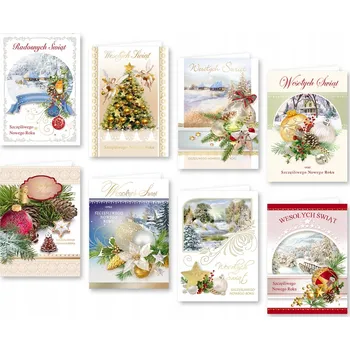 Obraz Vánoční přání s obálkou - Zlaté, světské, bez náboženských motivů