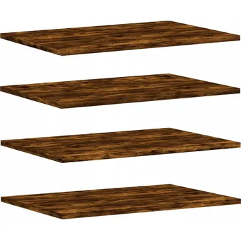 police Nástěnná police kouřový dub 60 x 40 x 1,5 cm 4 ks