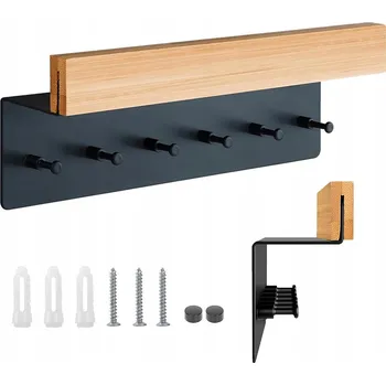 Věšák WIESZAK NA KLUCZE - VĚŠÁK S ORGANIZÉREM DO PŘEDSÍNĚ SE 6 HÁČKY ČERNÝ