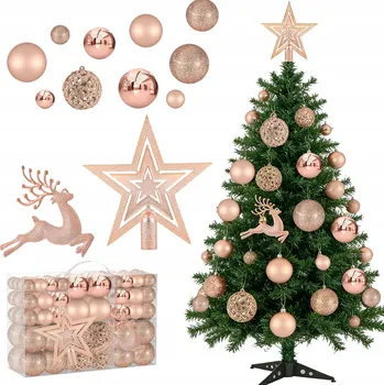 Vánoční dekorace VÁNOČNÍ OZDOBY NA STROMEČEK VÁNOČNÍ OZDOBY VÁNOČNÍ KOULE 102KS NEROZBITNÁ SADA XXL