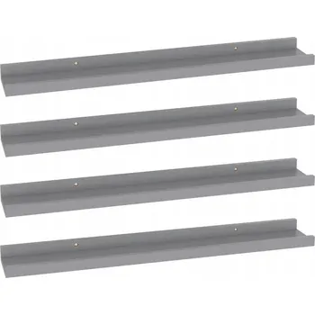 police Šedá nástěnná police MDF 60 x 9 x 3 cm, 4 ks