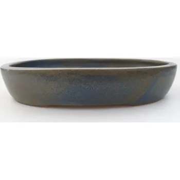 Květináč Keramická bonsai miska 22 x 16,5 x 4,5 cm modrá