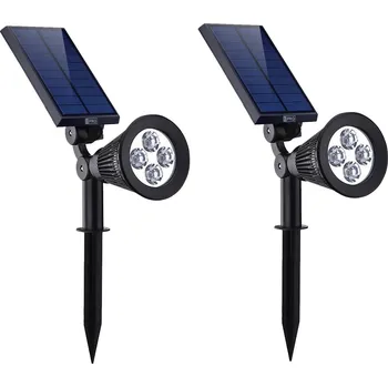 Venkovní osvětlení Bezdoteku LEDSolar 4 solární venkovní světlo svítidlo do země 2 ks, 4 LED, bezdrátové, iPRO, 1W, studená barva