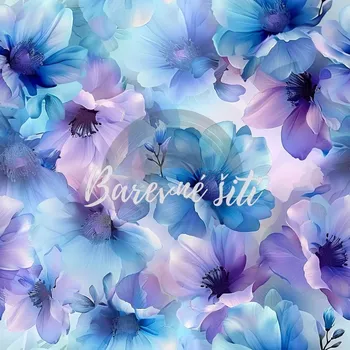 Úplet, Modrovláčné květy (E) (Top kvalitní úplet Bella digitisk)