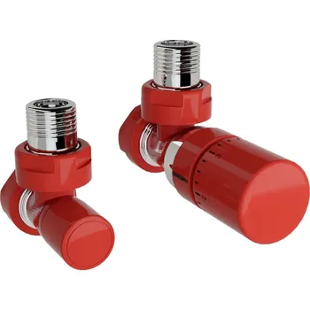 Stavebniny Zehnder Ventil Zehnder rohový, šroubení pro zpátečku Standard 1/2", s termostatickou hlavicí Design Line, Set A, barevná, Z-839679 Z-839679