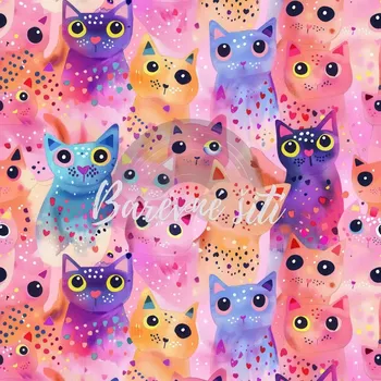 Úplet, Růžovofialové kočičky (E) (Top kvalitní úplet Bella digitisk)