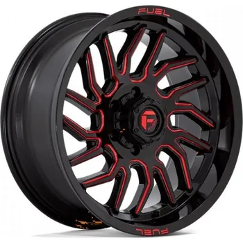 Alu kolo FUEL Alu kola Fuel 1PC D808 HURRICANE 12x22 5x127 ET-44 Gloss Black Milled Red Tint 71.5