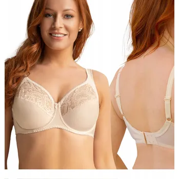 Podprsenka Měkká dámská podprsenka pro velká prsa, široká ramínka, béžová Kleo 95G