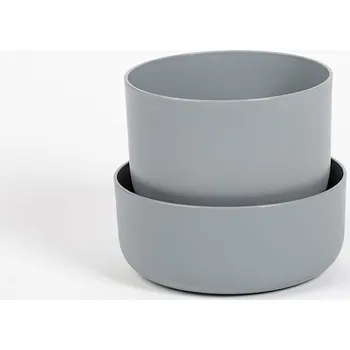 Květináč Plastia Květináč s podmiskou Tolita ø 19 šedý recyklát