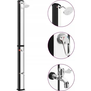 Zahradní sprcha Solární zahradní sprcha černo-stříbrná 14,8 x 18 x 217 cm 35 l