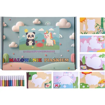 kreativní sada MALOVÁNÍ PÍSKEM Pískové obrázky 16 obrázků Zvířátka Zvířata