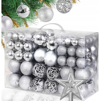Vánoční dekorace SADA VÁNOČNÍCH KOULÍ 101 Ks VÁNOČNÍ BAŇKY MIX NA VÁNOČNÍ STROMEČEK