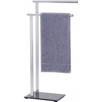 Držák na ručník Volně stojící tyč na oblečení Wenko, černá/stříbrná