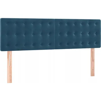 Čelo postele sametové tmavě modré 144 x 5 x 78/88 cm