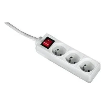 Hama napájecí lišta Standard 3 zásuvky, 1,5m, bílá