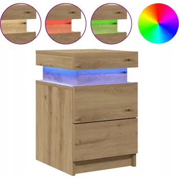 Noční stolek Noční stolek dub artisan s RGB LED osvětlením 35 x 39 x 55 cm