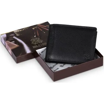 Peněženka Pánská kožená peněženka Kaletnik Kosarz Černá