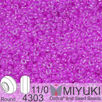 Korálek Korálky Miyuki Round 11/0. Barva 4303 Luminous Plum Crazy. Balení 5g