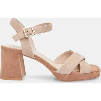 Dámské sandále Baťa dámské semišové sandály s širokým podpatkem hnědé, vel. 36