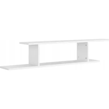 police Bílá nástěnná police na TV 125 x 18 x 23 cm