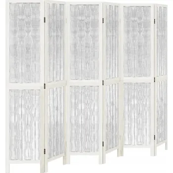 Paraván Dekorační Paraván Bílý Masivní Dřevo Paulownia 210x180 cm
