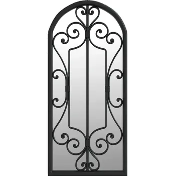 Zrcadlo Zrcadlo černé 100 x 45 cm se starožitným železným rámem