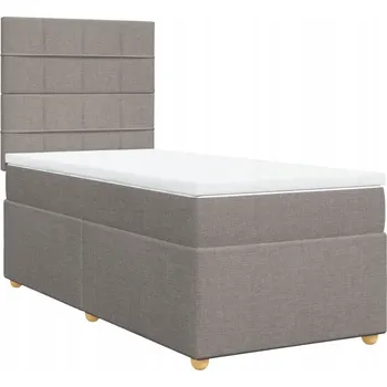 Postel Kontinentální postel s pružinovou matrací 200x90 cm, šedohnědá (taupe)