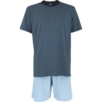 Pánské pyžamo Pleas Pánské pyžamo krátké modrošedá 3XL (183742-808-058)